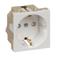 W45 Розетка для кабель-канала с заземлением белая Systeme Electric RN16-113-B