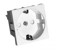 W45 Розетка для кабель-канала с заземлением белая Systeme Electric RN16-113-B