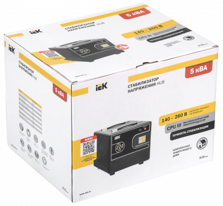 IVS21-1-005-13 Стабилизатор напр. 1-ф. переносн. 5кВА HUB IEK 