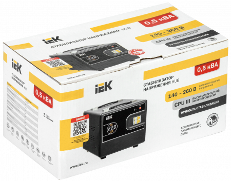 IVS21-1-D05-13 Стабилизатор напр. 1-ф. переносн. 0.5кВА HUB IEK 