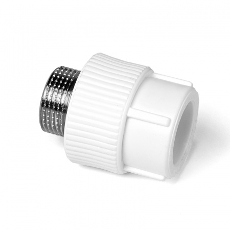 Муфта комбинированная 25 х 1' НР полипропиленовая PPR белый PRO AQUA PA23013P