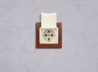 VALENA Розетка с заземлением с крышкой в рамку слоновая кость Legrand/Daccord 774322