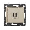 VALENA Розетка двойная USB слоновая кость Legrand/Daccord 774170