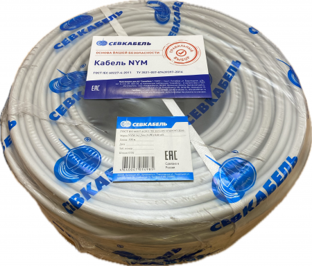 Кабель силовой NYM 3х1.5 ок(N,PE) 0.66 100м ТРТС Севкабель 66100