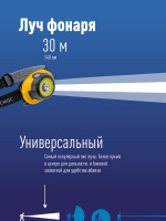 KocH103COBLED Фонарь налобный , 3W, 3 батарейки ААА, 140Lm, Космос 