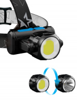 Фонарь налобный аккумуляторный , 3Вт XPE, 5Вт COB, 1200Mah LI-On, зар. Micro USB Космос KOCH5WLi-On