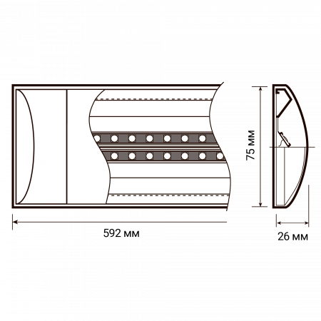 Светильник светодиодный ДПО-20Вт 600х75х25 IP40 JazzWay 5040281A