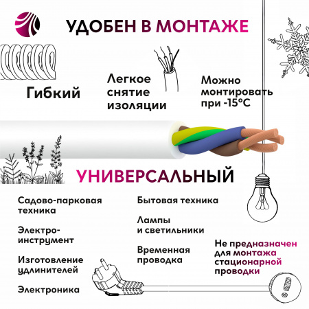 Провод ПВС 3х1 ТРТС Ореол 00000056669 