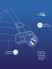 Фонарь налобный аккумуляторный, 3W, аккум. 3.7V 1Ah, 180Лм, 6 часов Космос KocAcHead3W