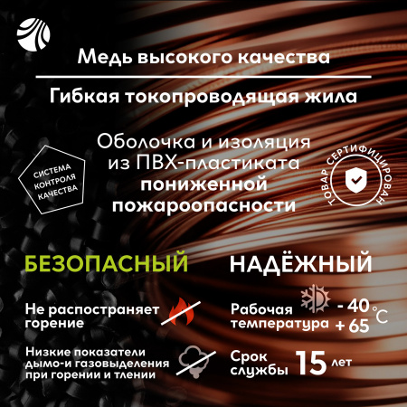Провод силовой ПуВнг(А)-LS 1х1.5голубой ТРТС Ореол 00000062849 