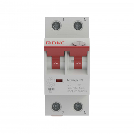 Выключатель автоматический дифференциального тока двухполюсный MDR63N, 32A, 100мА, тип A, C, 6кА, электронный, серии YON MAX DKC MDR63N-1N3C32-A