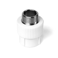 Муфта комбинированная 20 х 1/2' НР полипропиленовая PPR белый PRO AQUA PA23008P