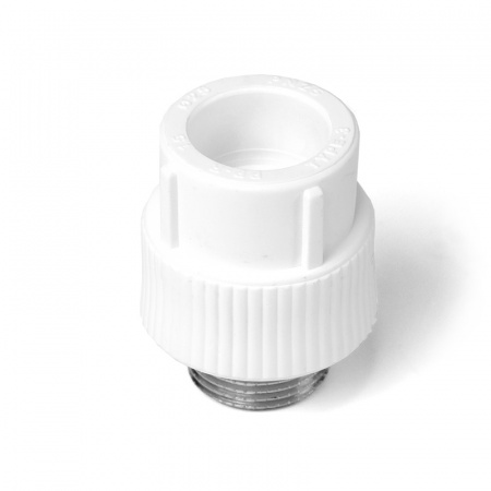 Муфта комбинированная 20 х 1/2' НР полипропиленовая PPR белый PRO AQUA PA23008P
