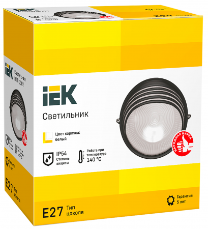 Светильник НПП1307 белый/круг ресничка 60Вт IP54 IEK LNPP0-1307-1-060-K01