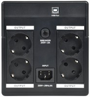 Источник бесперебойного питания Line-interactive 1200 ВА/720 Вт, фаза 1/1, LCD дисплей, с АКБ 2х7AH, USB, Schuko ITK EET-1200VA-1-002-S