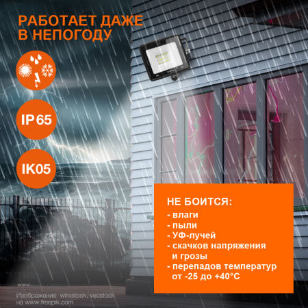 4058075709270 Прожектор светодиодный ДО-20Вт 6500К 1800Лм IP65 LEDVANCE 