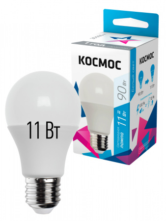 LkecLED11wA60E2745 Лампа светодиодная LED 11Вт 220В Е27 D60х108 4500 белый 900Лм А60 Космос 