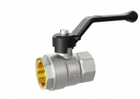 Кран шаровый латунный никелированный 11б27п Ду25 Ру40 (1') ВР/ВР рычаг GAS LD Pride LD Pride 47.25.В-В.Р GAS LD 47.351.25