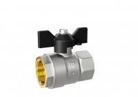 Кран шаровый латунный никелированный 11б27п1 Ду15 Ру40 (1/2') ВР/ВР бабочка LD Pride LD Pride 47.15.В-В.Б LD 47.300.15