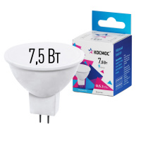 Лампа светодиодная LED 7.5Вт JCDR 220В GU5.3 D50х45 4500 белый 600лм Космос LkecLED7.5wJCDRC45