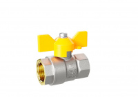 Кран шаровый латунный никелированный 11б27п Ду20 Ру40 (3/4') ВР/ВР бабочка GAS LD Pride LD Pride 47.20.В-В.Б GAS LD 47.350.20