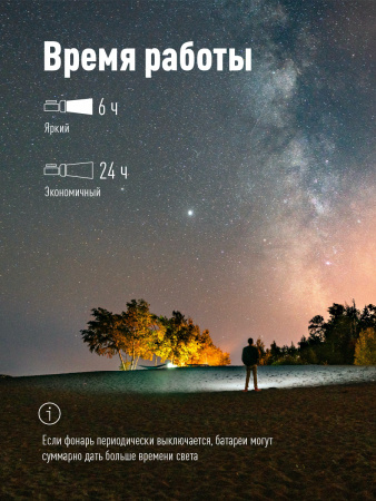 Фонарь-прожектор аккумуляторный, 7W LED, аккум. 3.7V 3.6 ah, 420Лм - 6 часов, 125м - 24 часа Космос KocAccu367W