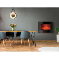 Электрокамин настенный 1.8 кВт панорамная панель цвет черный Electrolux EFP/W-1150URLS НС-1051189