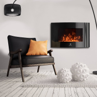 Электрокамин настенный 2 кВт панорамная панель цвет черный Electrolux EFP/W-1200URLS НС-1052290