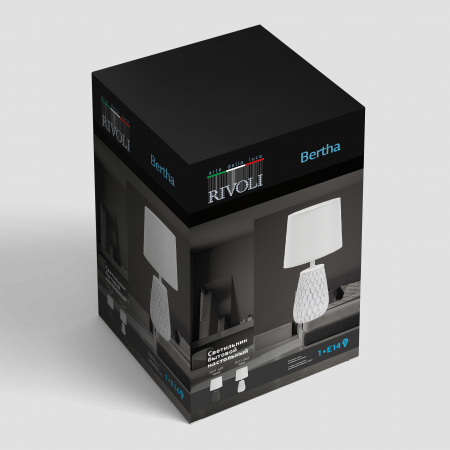 Настольная лампа Bertha 7071-502 1 * Е14 40 Вт керамика белая Rivoli Б0057272