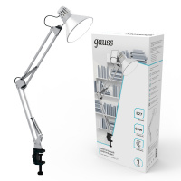 Светильник настольный под лампу E27 х60 Вт 220-240В IP20 480х165 мм белый струбцина GTL GAUSS GT0011