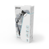 Светильник настольный под лампу E27 х60 Вт 220-240В IP20 480х165 мм Черный струбцина GTL Gauss GAUSS GT0012