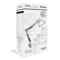 DE1430 24232 Светильник настольный 60w Е27 на струбцине белый FERON 