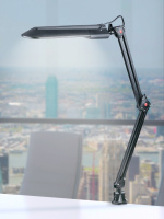 Светильник настольный с лампой PL на струбцине черный NL-201-G23-11W-BK ЭРА C0041456