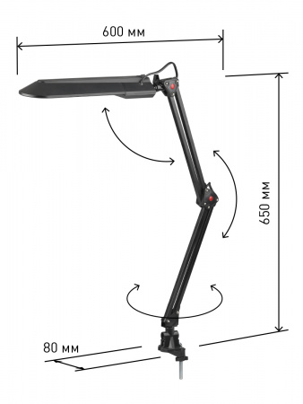 Светильник настольный с лампой PL на струбцине черный NL-201-G23-11W-BK ЭРА C0041456
