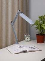 Светильник настольный с лампой PL на струбцине серый NL-201-G23-11W-GY ЭРА C0041458