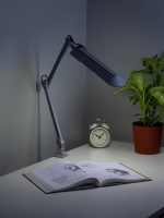 Светильник настольный с лампой PL на струбцине серый NL-201-G23-11W-GY ЭРА C0041458