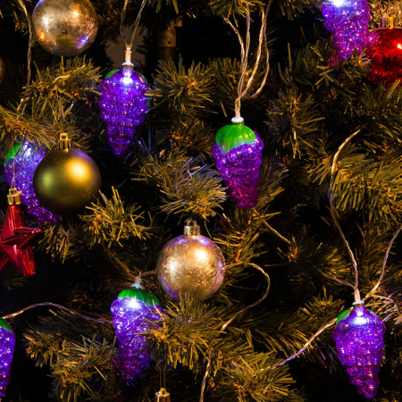 UL-00003392 Гирлянда светодиодная на батарейках 2AA (не в/к) Виноград 4м 10 светодиодов Провод прозрачный ULD-S0400-010/STB/2AA WHITE IP20 GRAPES Uniel 