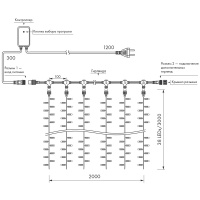 Гирлянда светодиодная декоративная ARD-CURTAIN-CLASSIC-2000х3000-CLEAR-760LED White (230V, 60W) (ARDCL, IP65) Arlight 024856