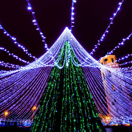 Гирлянда светодиодная декоративная ARD-STRING-CLASSIC-10000-BLACK-100LED-STD BLUE (230V, 7W) (ARDCL, IP65) Arlight 025802