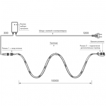 Гирлянда светодиодная декоративная ARD-STRING-HOME-10000-CLEAR-99LED-RUN WARM (230V, 10.5W) (ARDCL, IP20) Arlight 025917