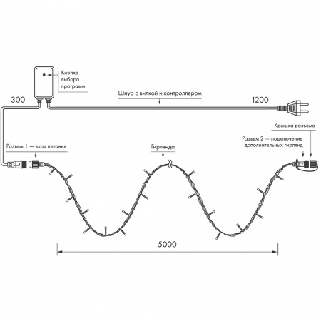Гирлянда светодиодная декоративная ARD-STRING-HOME-5000-GREEN-50LED-LIVE RGB (230V, 3.5W) (ARDCL, IP20) Arlight 025778