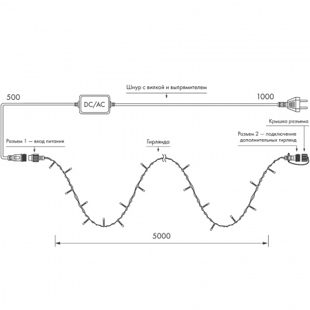 Гирлянда светодиодная декоративная ARD-STRING-HOME-5000-CLEAR-50LED-STD WARM (230V, 3.5W) (ARDCL, IP20) Arlight 025749