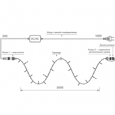 Гирлянда светодиодная декоративная ARD-STRING-HOME-5000-GREEN-50LED-FLASH WHITE (230V, 3.5W) (ARDCL, IP20) Arlight 025767
