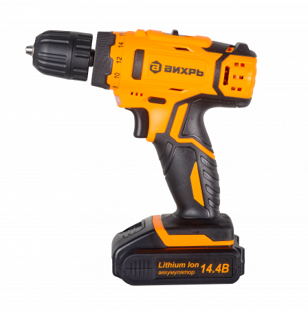 72/14/20 Дрель-шуруповерт аккумуляторная ДА-14Л-2KА (ДА-14Л-2K) (1.5 А/ч) Вихрь 