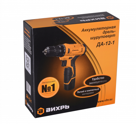 72/14/11 Дрель-шуруповерт аккумуляторная ДА-12-1 (1.5 А/ч) Вихрь 