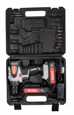 75/14/10 Дрель-шуруповерт аккумуляторная ДА-20-2ЛК-Б (2.0 А/ч) Ресанта 