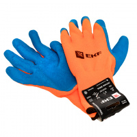 Перчатки рабочие ПРОФИ ЗИМА с рельефным латексным покрытием утепленные (размер 10) EKF pe10lt-10-pro