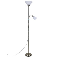Торшер UML-T520 E27+E14 SILVER/WHITE напольный под лампу Е27 и Е14 2х60W Серебристый/Белый ТМ Uniel UL-00010195