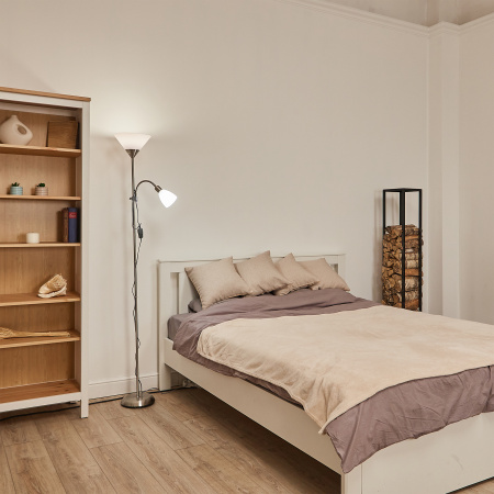 Торшер UML-T520 E27+E14 SILVER/WHITE напольный под лампу Е27 и Е14 2х60W Серебристый/Белый ТМ Uniel UL-00010195