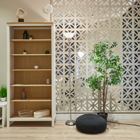 Торшер UML-T520 E27+E14 SILVER/WHITE напольный под лампу Е27 и Е14 2х60W Серебристый/Белый ТМ Uniel UL-00010195